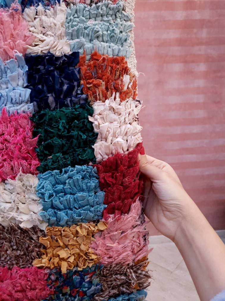 Vintage Moroccan Rug 3x9 Super Pretty Runner Rug | Boujaad Rug | Berber Boucherouite Rug | Hallway Rug | Vintage Entry way Rug