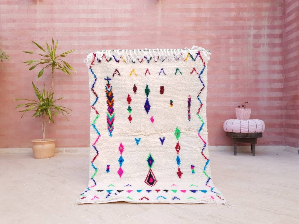Moroccan rug, Azilal rug "Candy Castle" Colorful Rug Berber wool rug, bedroom rug living room rug nursery bedside children rug