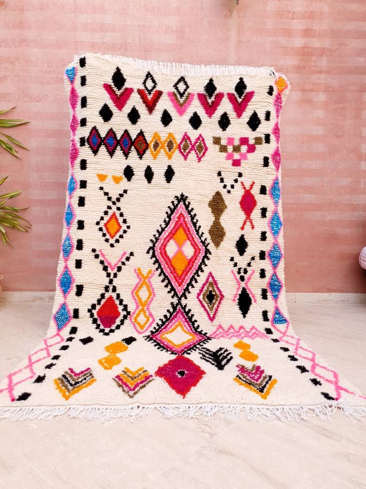 Fine Moroccan rug, Soft Original Artist rug BY ME, Azilal rug Designer rug Berber colorful rug morrocan rug Bedroom rug living room rug