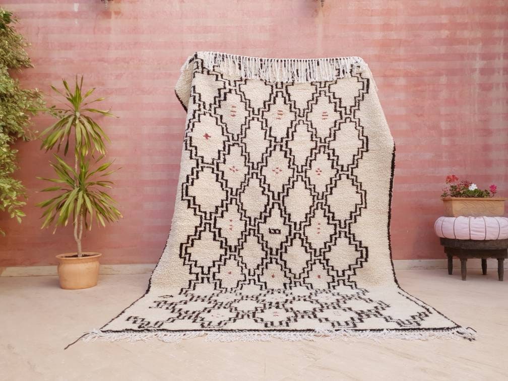 50% OFF CLEARANCE SALE Fine Morrocan Rug 6x9 Most Authentic Berber Azilal wool rug by Myself - Geometric Living room rug, handmade wool rug