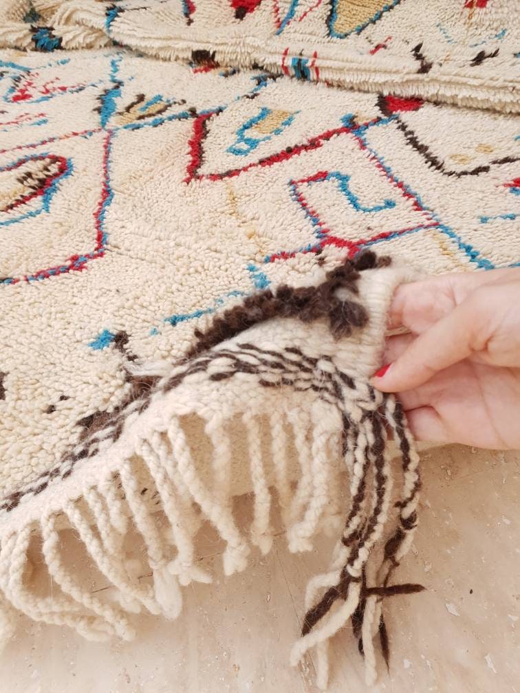 50% OFF CLEARANCE SALE Fine Moroccan rug 5.5x9.5 Gorgeous Azilal rug beautiful Fluffy Wool Moroccan Rug, Handmade Living Room berber rug