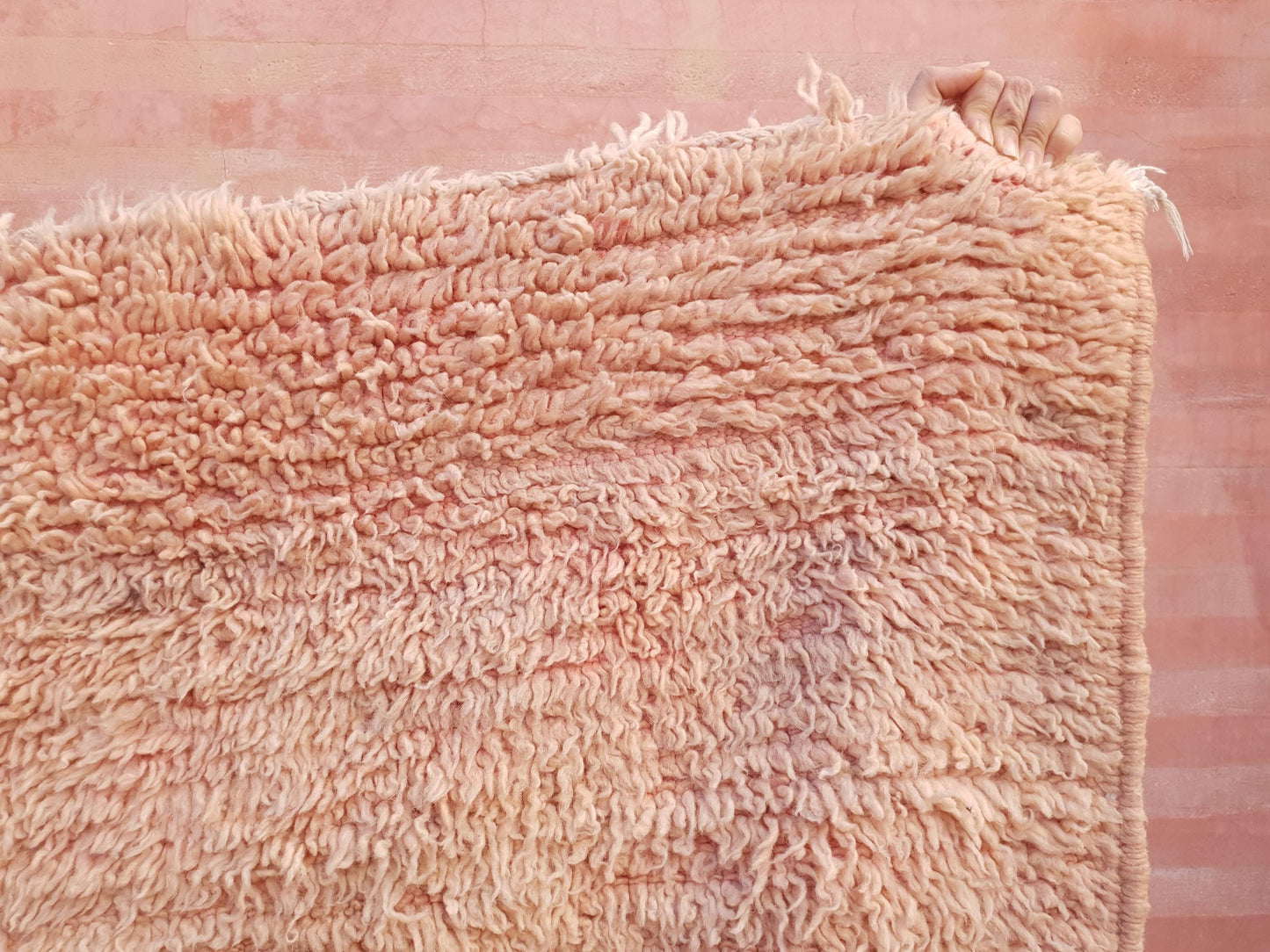 Vintage Moroccan Rug Gorgeous Blush Pink Peac Boujaad rug 3.8x7.2 Sands unique blush soft tones rug, bedroom beni ourain rug faded solid rug