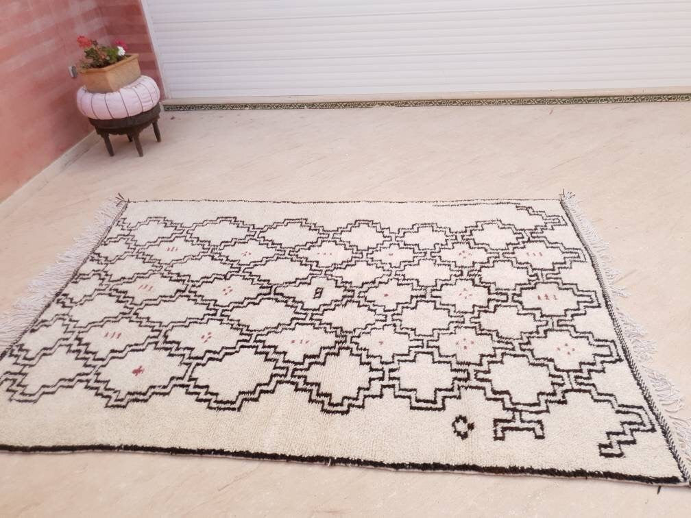 50% OFF CLEARANCE SALE Fine Morrocan Rug 6x9 Most Authentic Berber Azilal wool rug by Myself - Geometric Living room rug, handmade wool rug