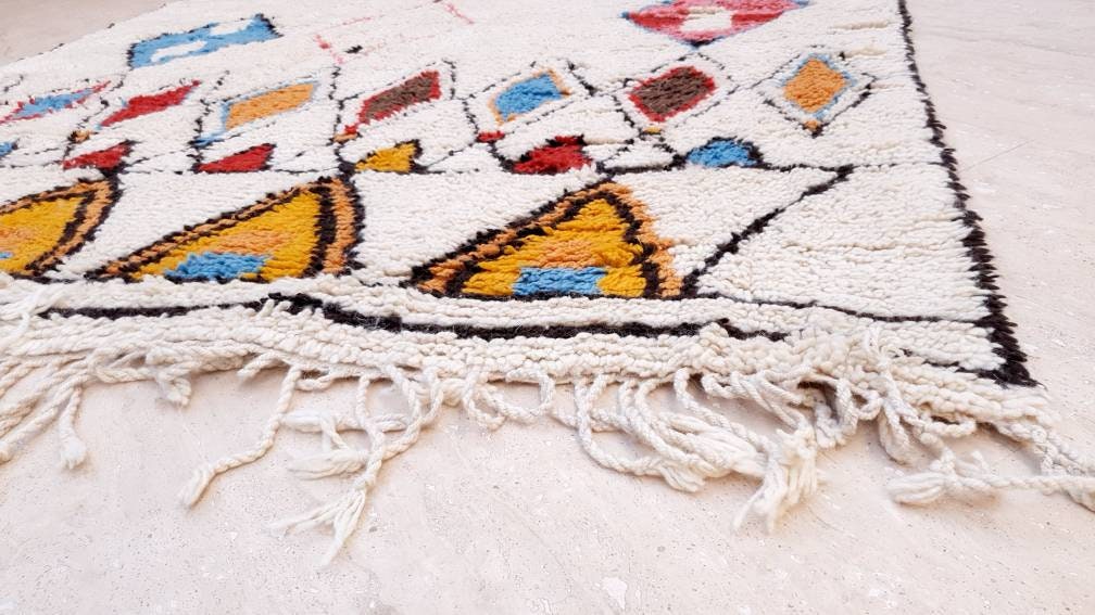 50% OFF CLEARANCE SALE Fine Moroccan Rug 6.1x9.1 by Me, designer Soft Berber Azilal Rug, Large Wool Rug, Nursery rug, living room rug