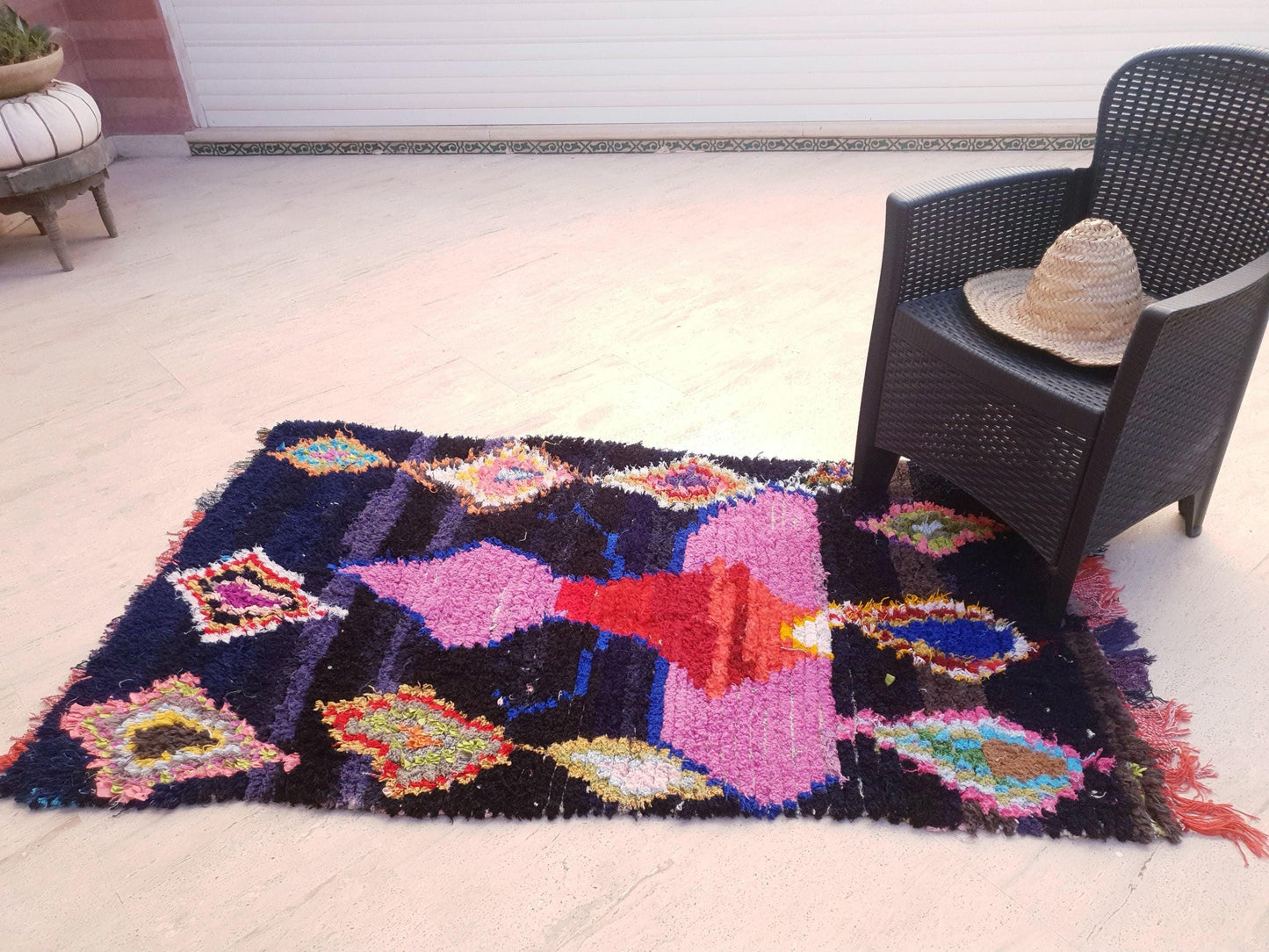 Stunning Moroccan Rug 3.2x5.9 LADY IN RED Gorgeous tribal Rug | Artistic Berber Rug | colorful boujaad Rug | office rug | Blush Boujaad Rug