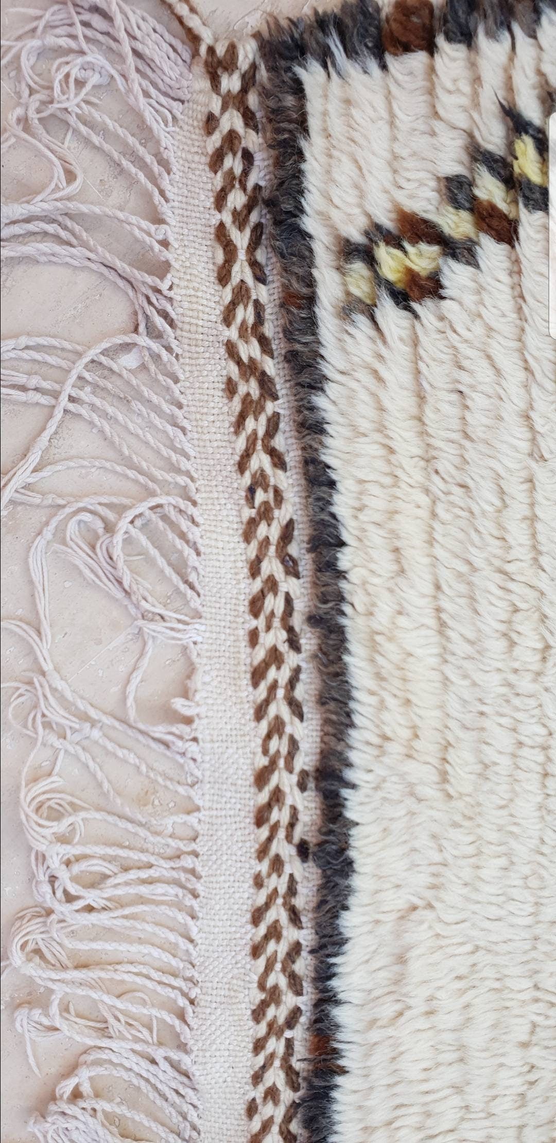 50% OFF CLOSING SALE Vintage morrocan Rug, unique beige Brown yellow Azilal rug, berber rug beni ourain rug boujad rug