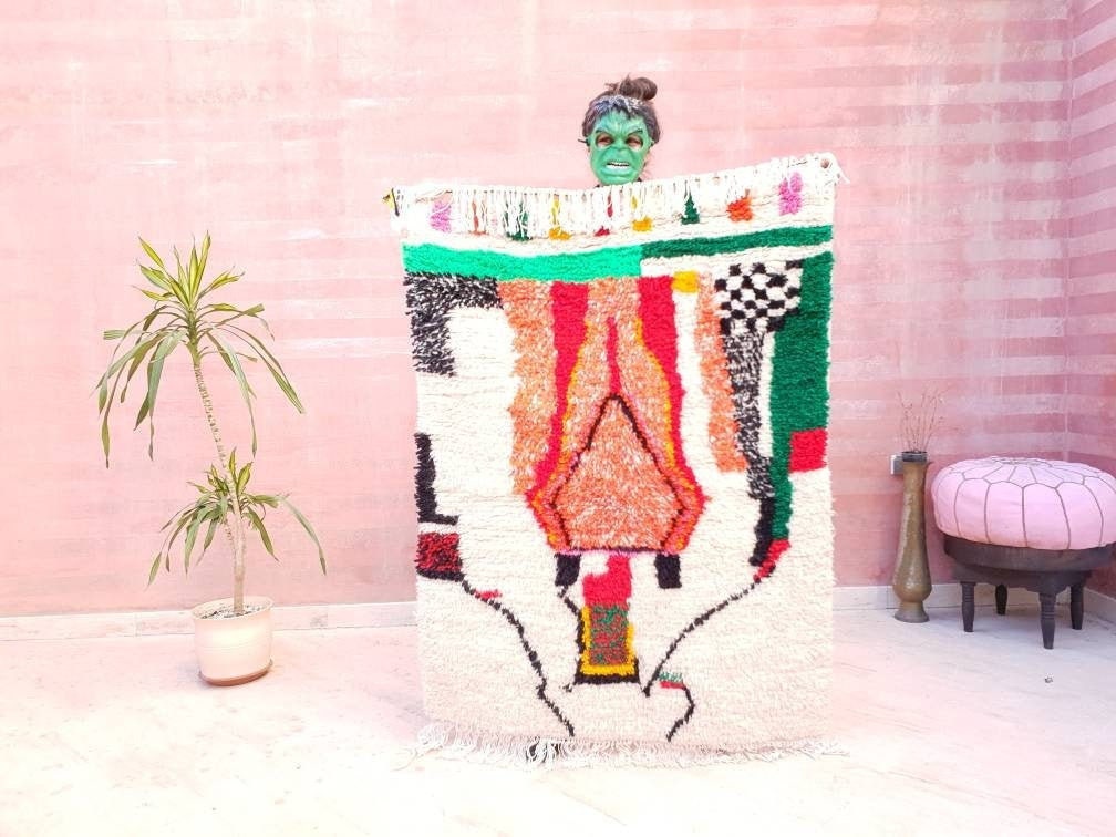 Moroccan rug 3.5x5.6 Fine Azilal rug, Authentic Berber morrocan rug, bedroom rug living room rug bedside rug children rug boho rug