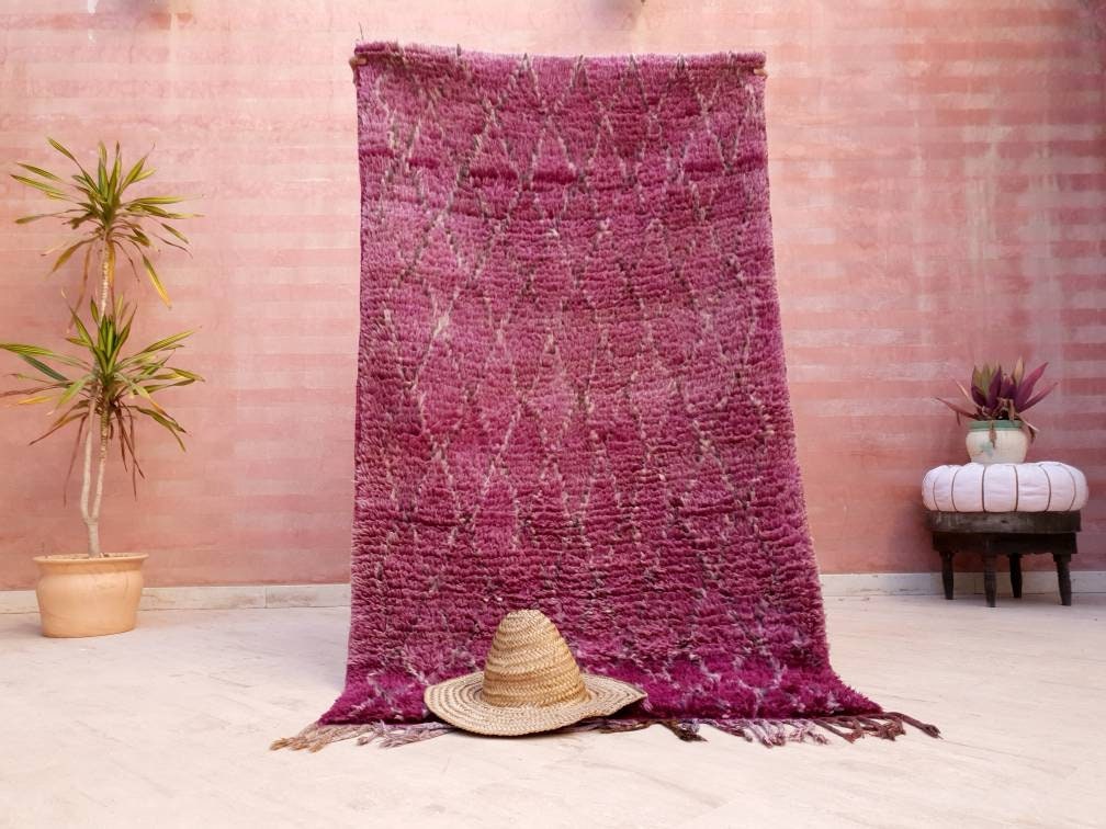 50% OFF CLOSING SALE Vintage Moroccan Rug 3.5x6.2 Gorgeous Purple Boujaad rug, Tribal rug, Unique rug, purple wool rug boujaad Wool rug