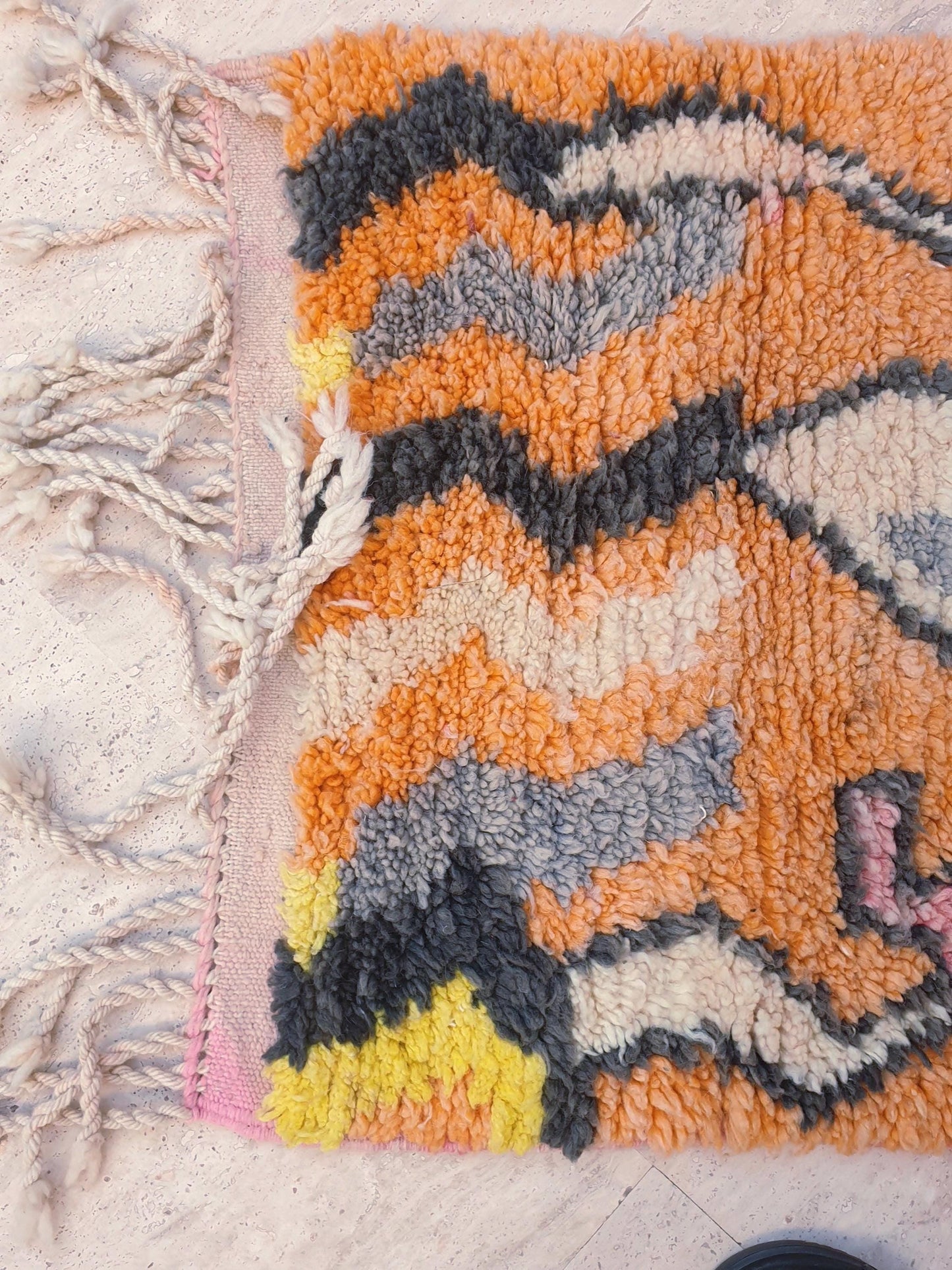 Beautiful Moroccan runner rug 2.2x9.6 unique colorful abstract moroccan rug, handmade boujaad rug, soft hallway rug