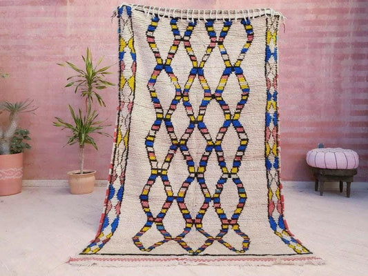 Vintage Moroccan rug, Authentic Vintage Azilal Rug RARE Rug bedroom rug living room rug colorful rug vintage morrocan rug boujaad rug