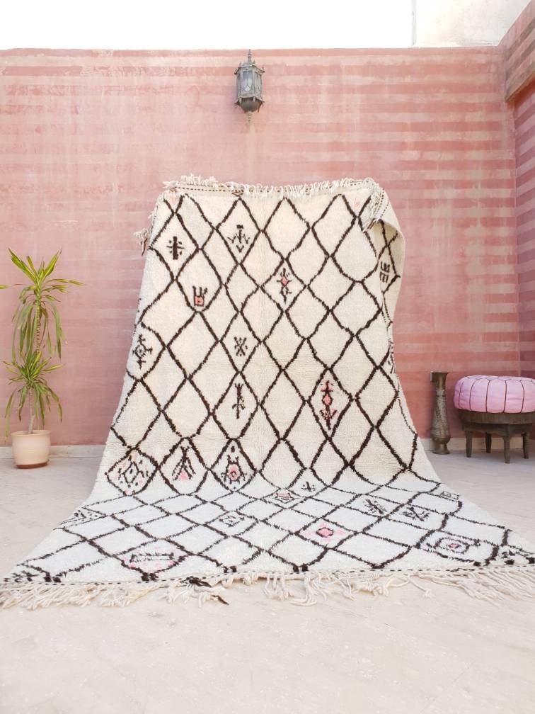 Unique Morrocan Rug 6.1x10 by Me, fine wool rug Moroccan Artist rug bedroom rug living room rug, finest wool rug beni ourain rug, azilal rug