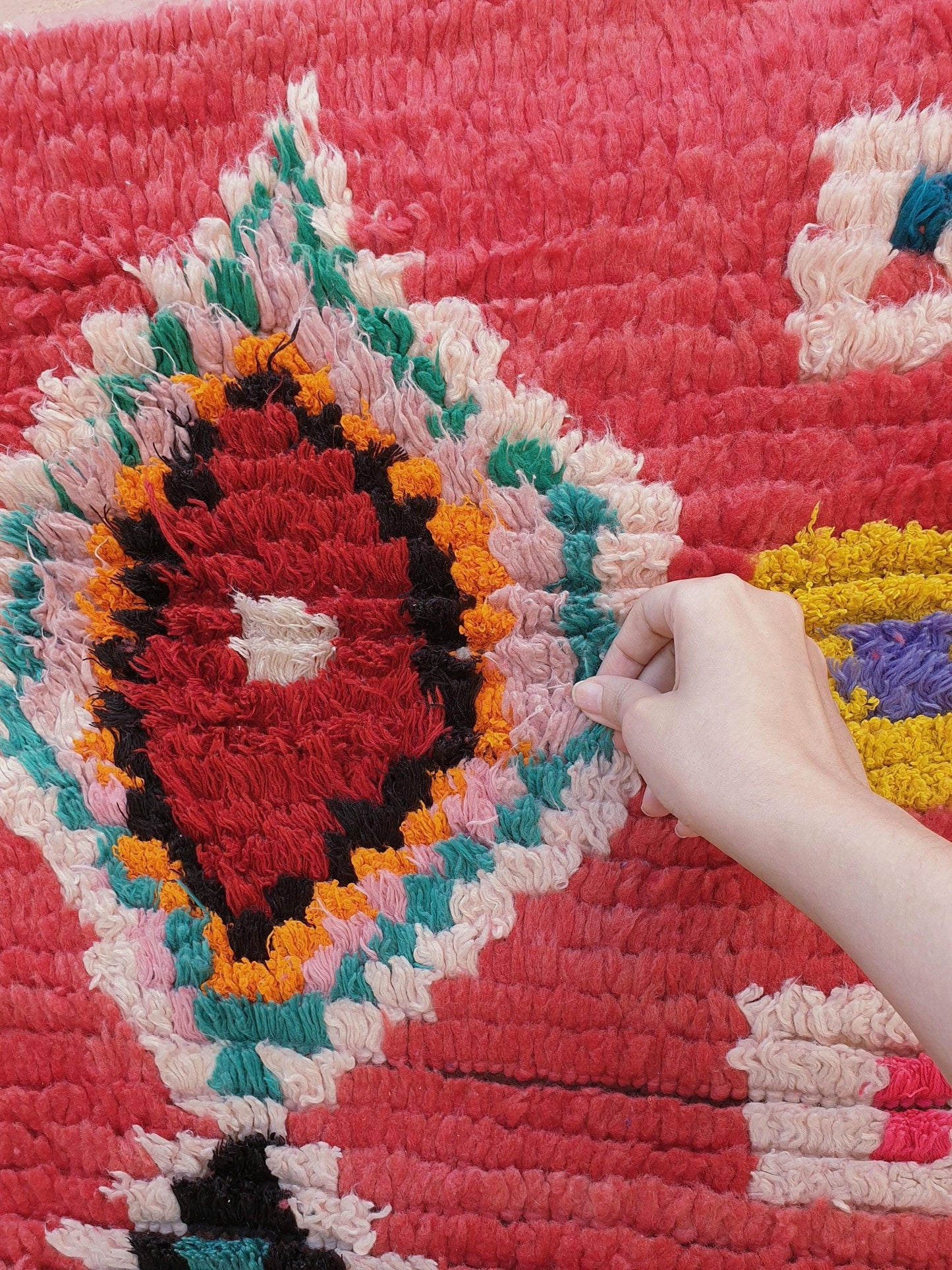 50% OFF CLOSING SALE Moroccan Runner Rug 3x7 Super Pretty Colorful Boujaad rug "HappY"  Super unique soft rug living room rug