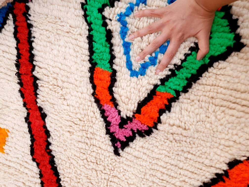 Fine Moroccan rug 5.6x8.5 Original Artist rug, Azilal rug Designer rug, Perfect Bedroom, living room or nursery rug ZAYA145