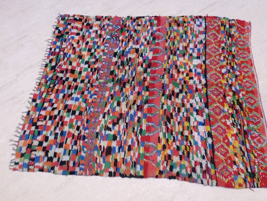 Vintage Moroccan Rug 5.2x6.3 Gorgeous boujaad rug, unique antique moroccan rug berber rug boujad rug