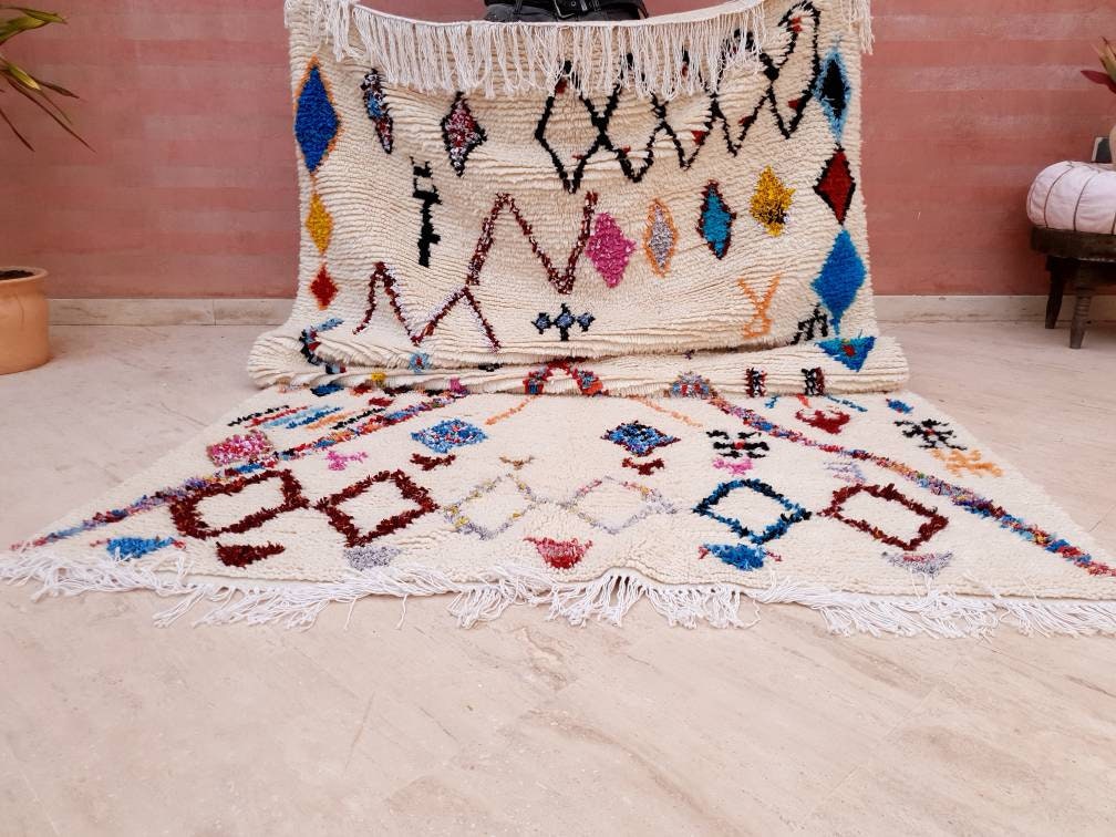 Fine Moroccan Rug 5.3x8.6 Azilal Rug "Lady in Red" Super Pretty Berber rug, Authentic Wool High Atlas Morocco rug, bedroom  nursery rug