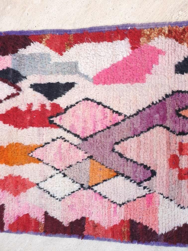 50% OFF CLOSING SALE Gorgeous Moroccan rug 2.3x12.8 "Cocktail Party" Colorful Wool Runner rug, retro style lovely wool hallway boujaad rug