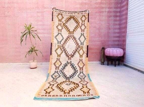 50% OFF CLOSING SALE Vintage Moroccan Rug 3x9 Unique Vintage Runner rug, Berber collector rug berber Rug, Bohemian tribal rug