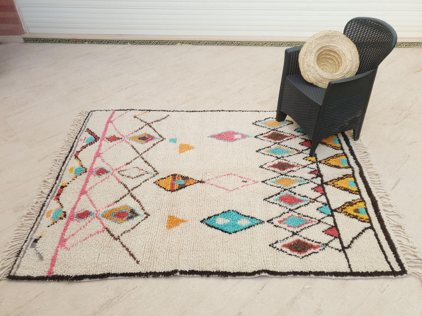 Gorgeous Moroccan Rug Finest Soft Moroccan Rug by ME 5.3x7.3 Berber Azilal Rug, beni ourain rug, Nursery rug