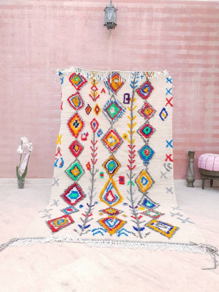 Moroccan rug, 5x8.5 "Fine Azilal Rug "Oil Painting" Artist rug, designer rug berber colorful rug morrocan rug bedroom rug
