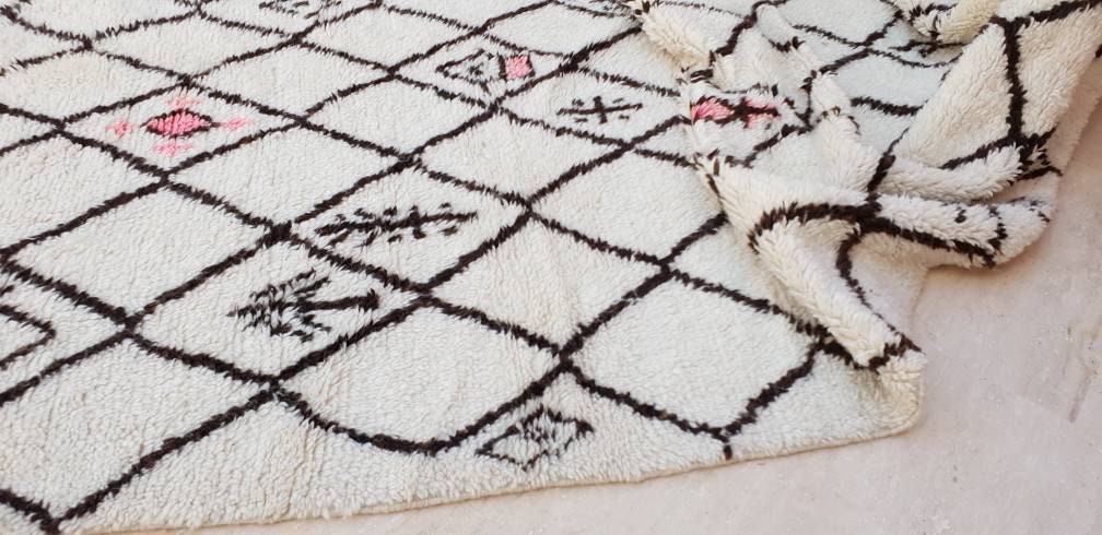 Unique Morrocan Rug 6.1x10 by Me, fine wool rug Moroccan Artist rug bedroom rug living room rug, finest wool rug beni ourain rug, azilal rug