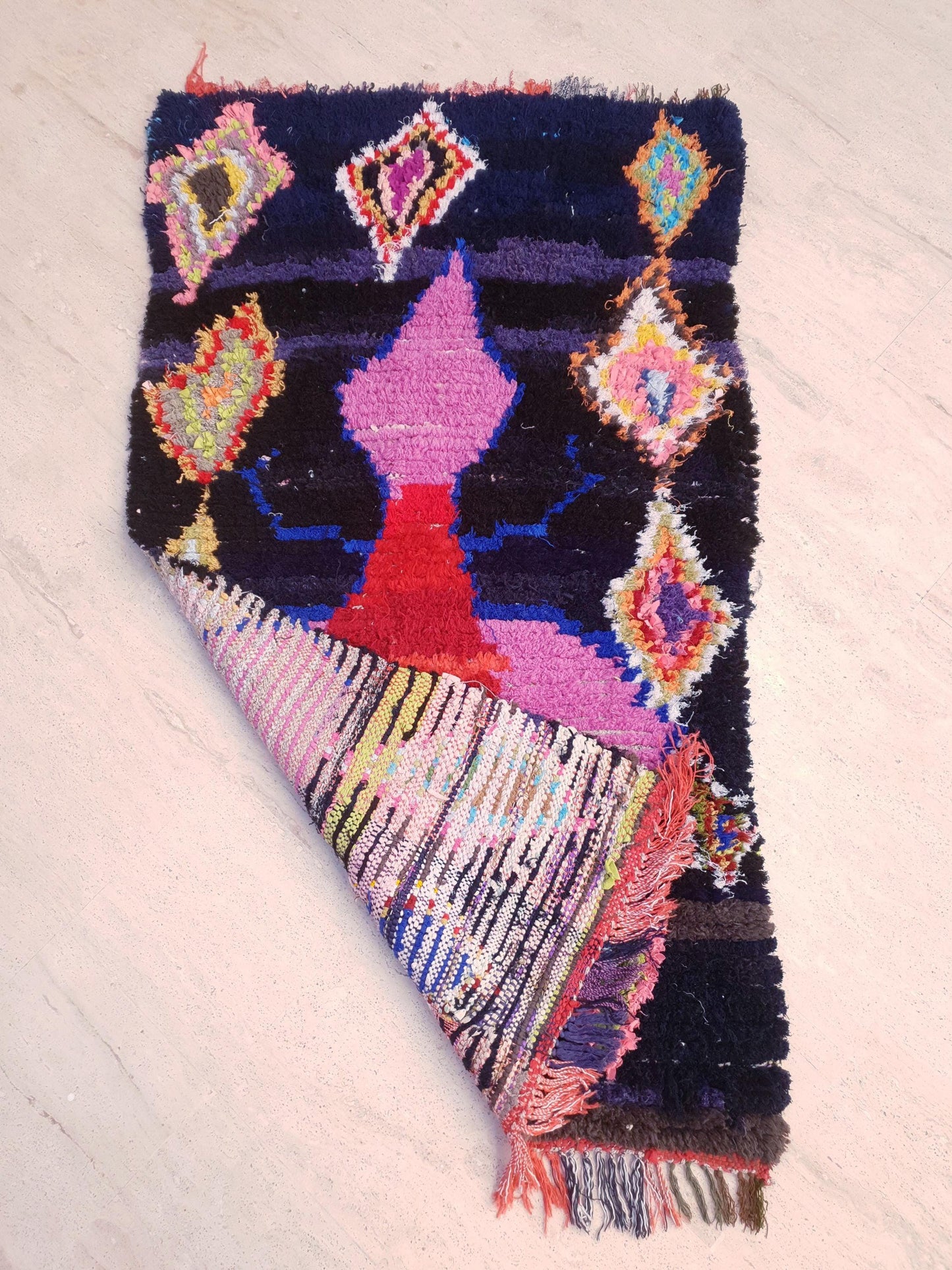 Stunning Moroccan Rug 3.2x5.9 LADY IN RED Gorgeous tribal Rug | Artistic Berber Rug | colorful boujaad Rug | office rug | Blush Boujaad Rug