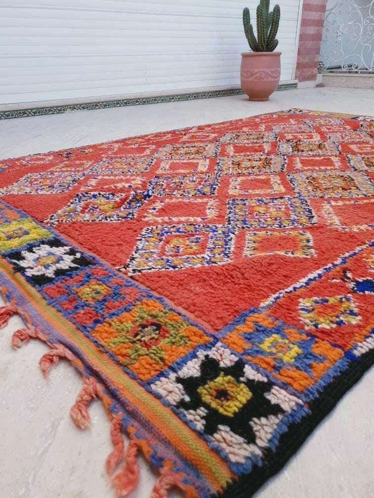Stunning Vintage Moroccan rug, 5.7x9.2 red Boujaad rug blush warm tones bedroom living room rug boho rug berber ru