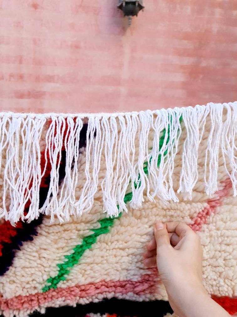 Finest Moroccan rug 3.8x5.3 Gorgeous Azilal rug, Softest Berber morrocan rug, bedroom rug living room rug bedside rug children rug