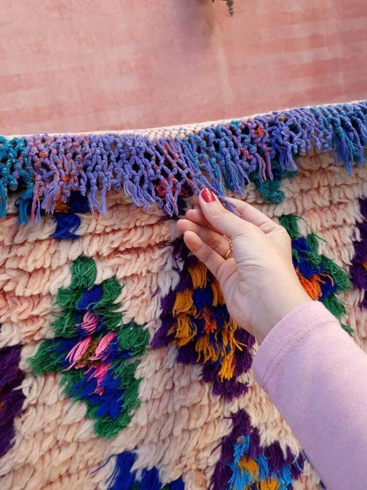 Gorgeous Moroccan Rug 4.5x8.1 Super Pretty Pastels Colorful rug  Blush moroccan rug,  beni ourain rug soft handmade rug living room rug