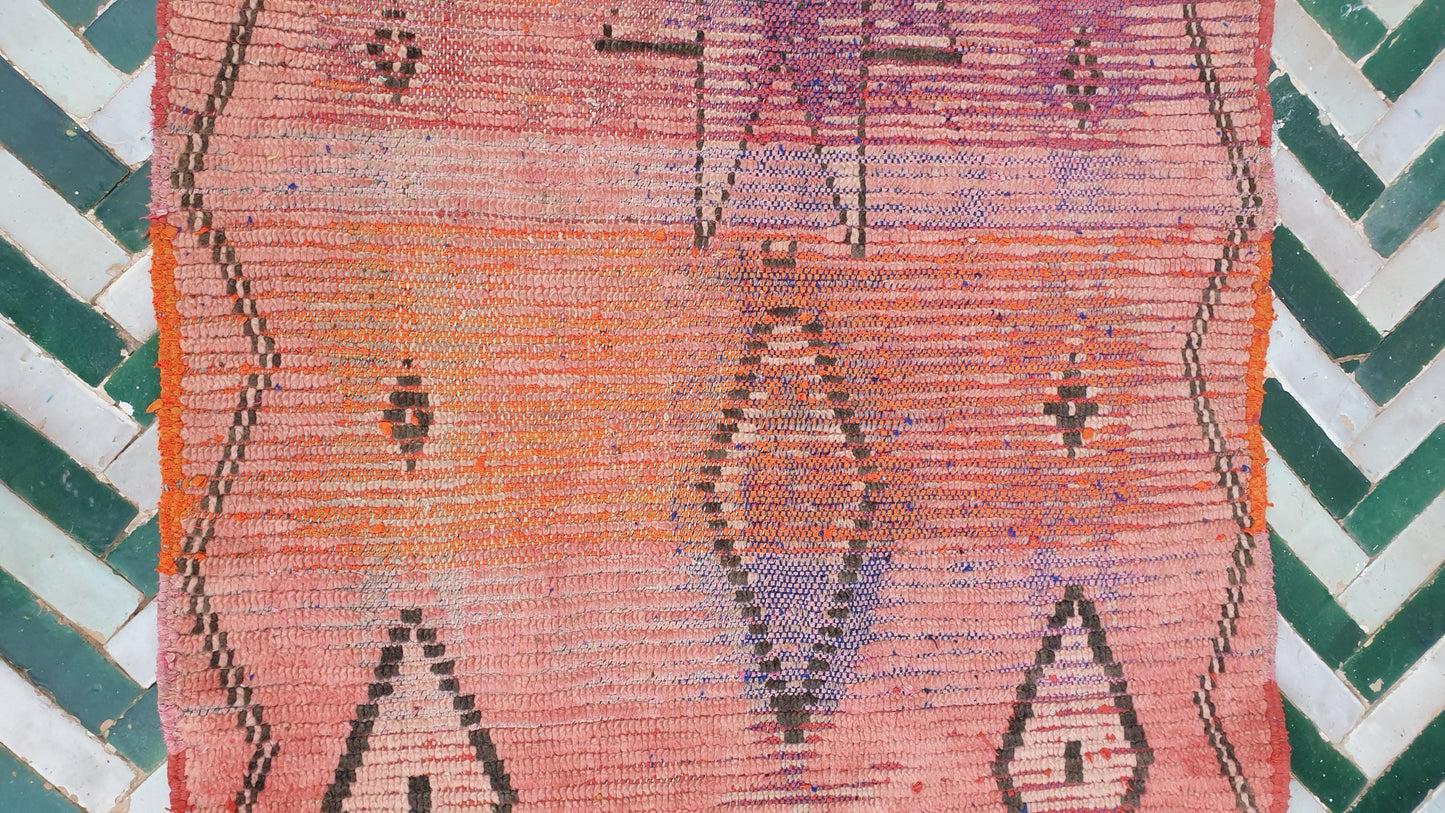 Beautiful  Peach runner rug geometric tribal rug