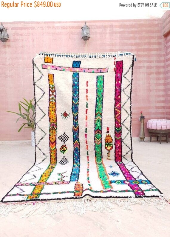 50% OFF CLOSING SALE Fine Moroccan Rug 5x9 Authentic Beni Ourain Rug, Unique Berber handmade rug  living room rug bedroom rug nursery rug