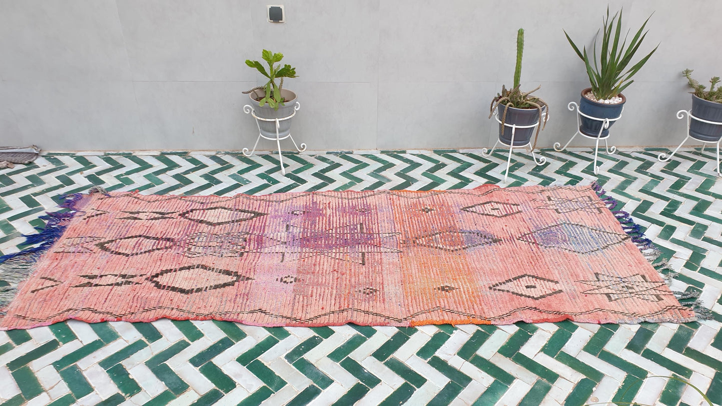 Beautiful  Peach runner rug geometric tribal rug