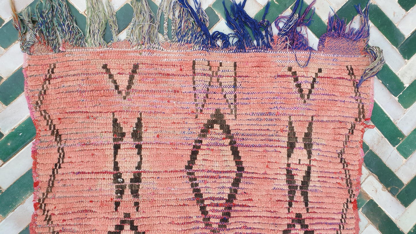 Beautiful  Peach runner rug geometric tribal rug