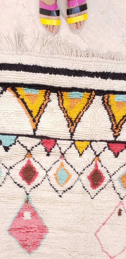 Gorgeous Moroccan Rug 5.8×9.3 Soft Designer by ME Berber Azilal Rug, beni ourain rug, Authentic rug Nursery rug bedroom rug  living room rug