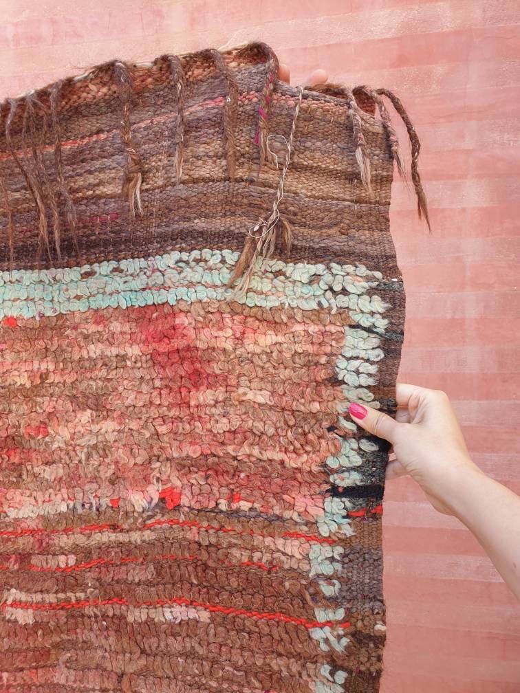 Vintage Moroccan Rug 5.3x10.3 "Blush Sahara" Stunning Blush pink rug | Unique Boujaad rug | blush pink bedroom rug