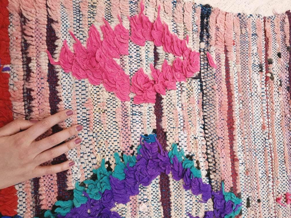 50% OFF CLOSING SALE Vintage Moroccan Rug 4.5x6.7 Gorgeous Abstract boujaad Rug large bedroom rug living room rug, Pink red rug