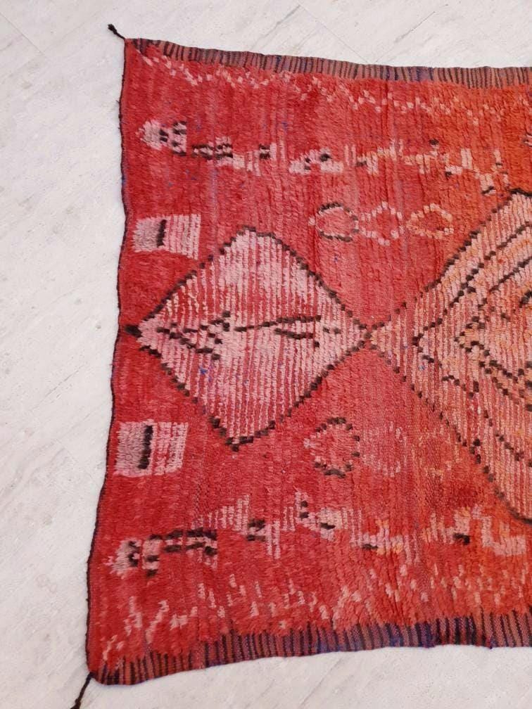 50% OFF CLOSING SALE Vintage Moroccan rug 5x8.7 Precious boujaad rug blush red carpet, Incredible Unique tribal living room rug
