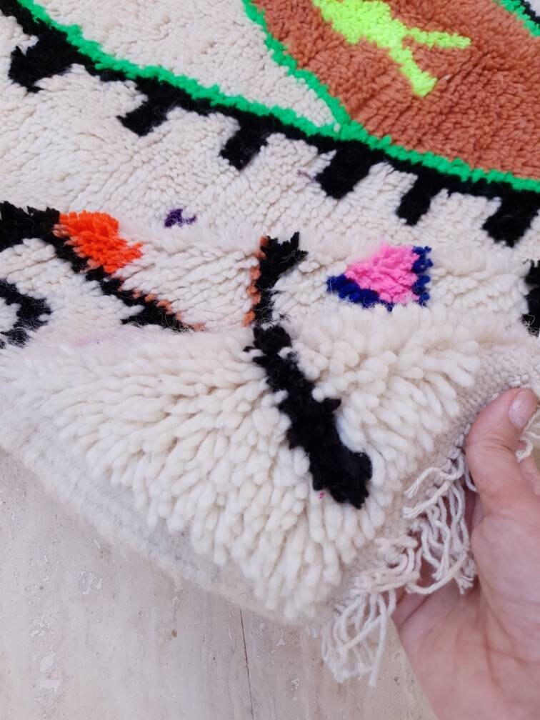 Fine Moroccan Rug 5.3x8.5 Designer Azilal Rug Authentic Berber carpet by ME Nursery Beni Ourain rug, living room rug