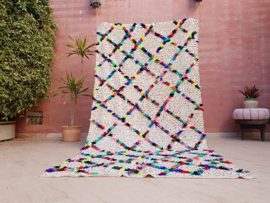 Vintage Moroccan Wedding blanket Rare Berber Design 5x9.5 Middle Atlas Moroccan throw, Moroccan bed cover