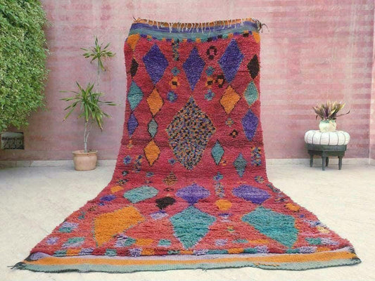 50% OFF CLOSING SALE Vintage Moroccan Rug 5.6x12 Stunning Super Unique Beni Mguild Rug, Abstract Boujaad rug | Colorful Berber boujad rug