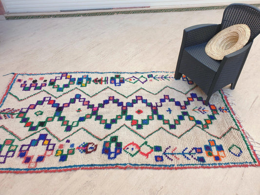 50% OFF CLOSING SALE Vintage Moroccan Rug 4.2x8.3 Stunning Authentic Vintage Azilal rug, Colorful Rug Purple Green Squares living room rug