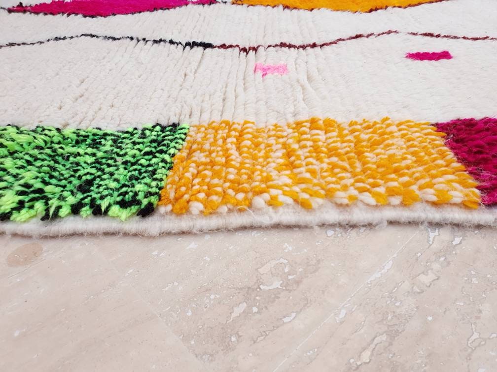 Fine Moroccan rug 5.5x8 original Artist rug, fine Azilal rug Zayania designer rug berber colorful rug  bedroom rug
