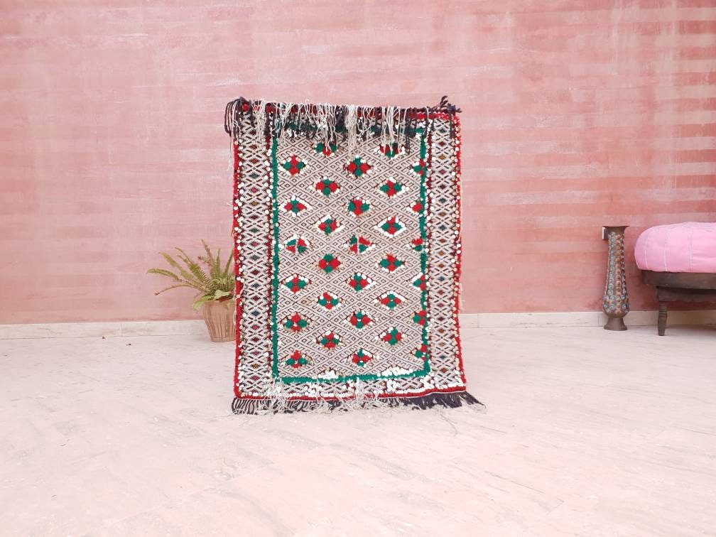 Wedding blanket, One-of-a-kind  Antique Moroccan Wall rug with sequins bedroom rug bedside rug wall rug art rug antique rug morrocan rug