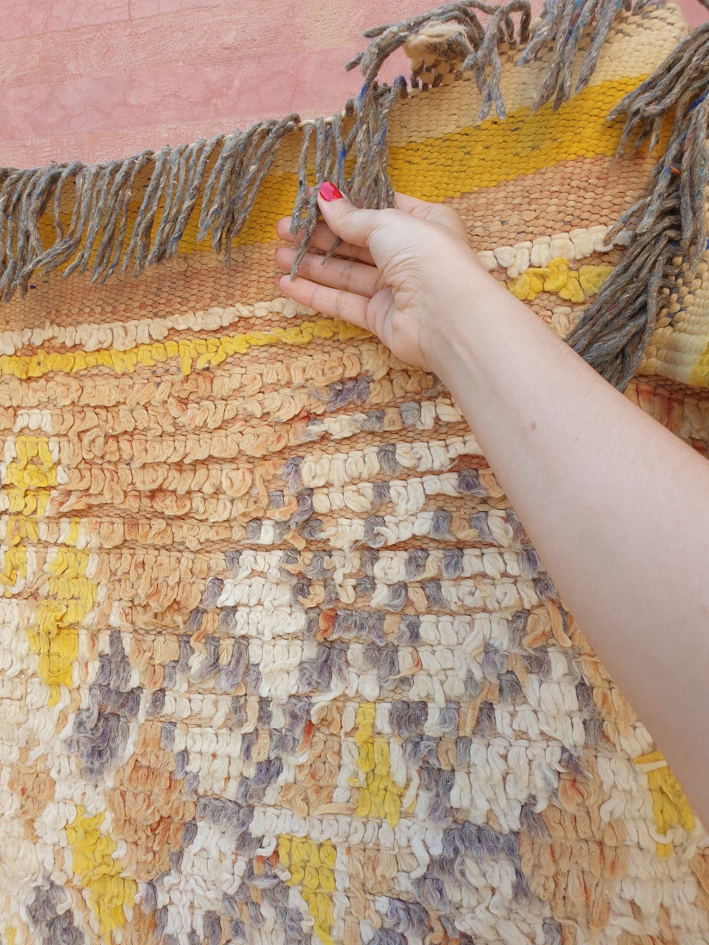 50% OFF CLOSING  SALE Stunning Moroccan rug 5x8.8 Rare Antique Yellow Gray Vintage Boujad rug Authentic  Morrocan Tribal Saffron rug