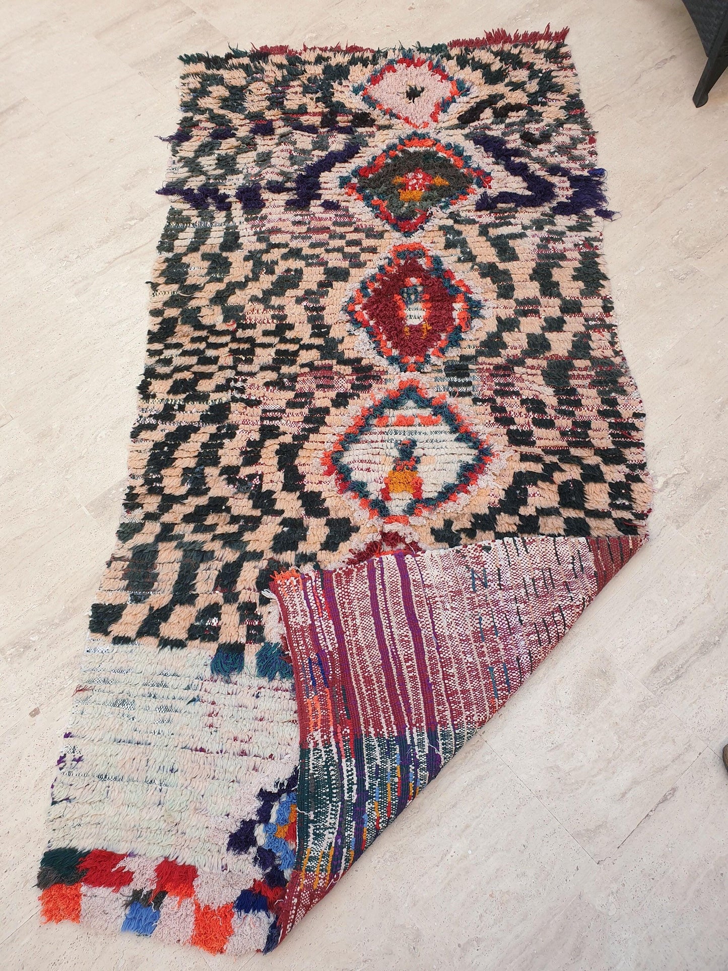 50% OFF CLOSING SALE Vintage Moroccan rug 3.8x7.6 "Sahara" Unique Boujaad Rug Collector vintage boujad rug beni ourain rug