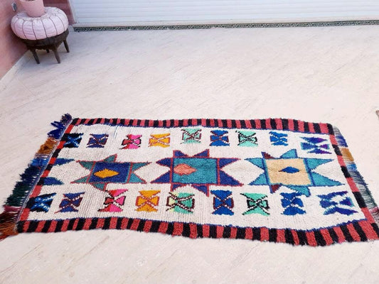 Vintage Moroccan Rug 4.1x8.1 Azilal Rug, Morrocan Rug, Tribal Berber Rug, Boho Rug moroccan carpet, Morocco rug bedroom rug living room rug