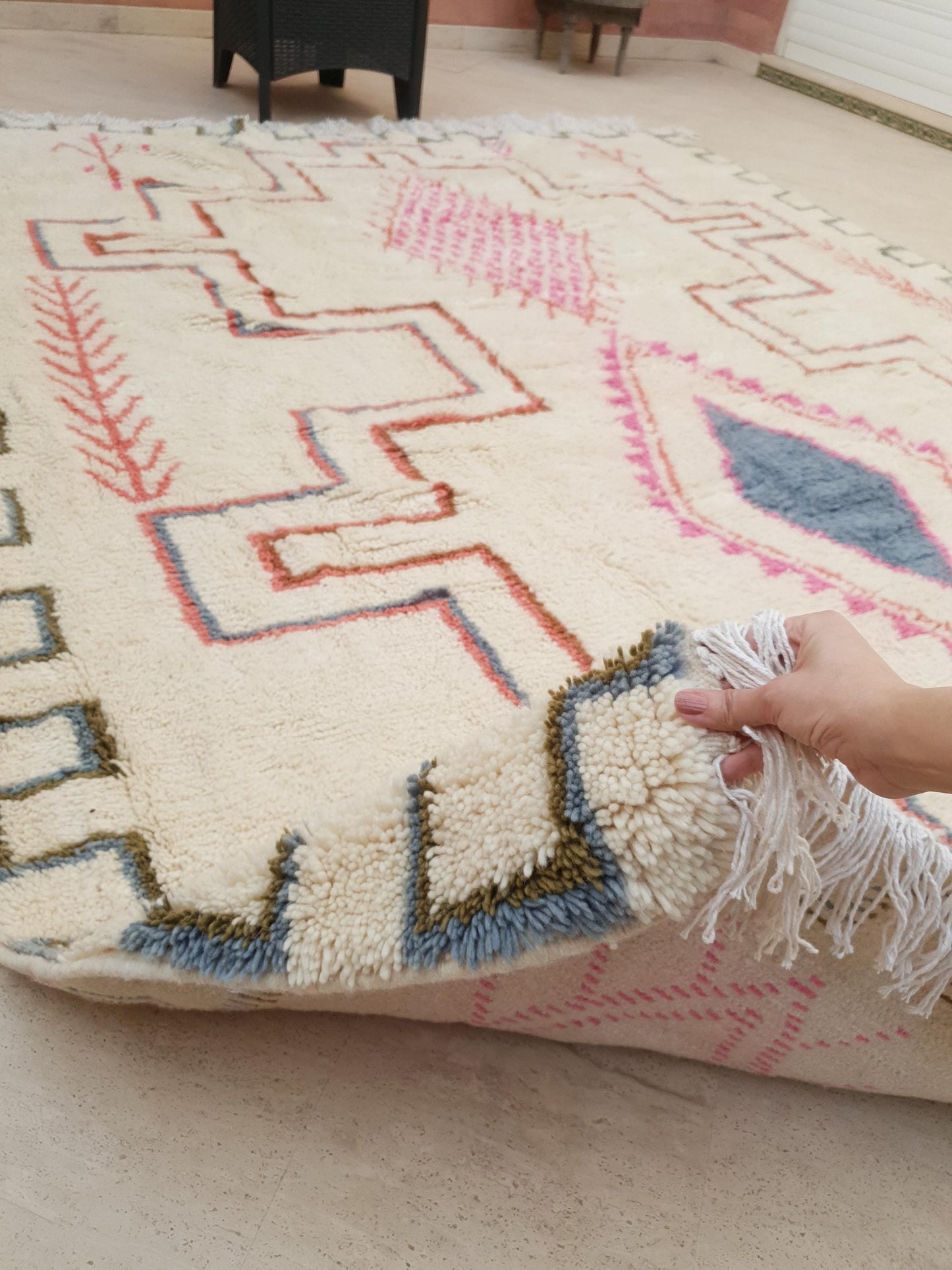 Gorgeous Moroccan Rug 8.3x10.3 Finest Soft Moroccan Rug by ME, Berber Azilal Rug, beni ourain rug, Nursery rug