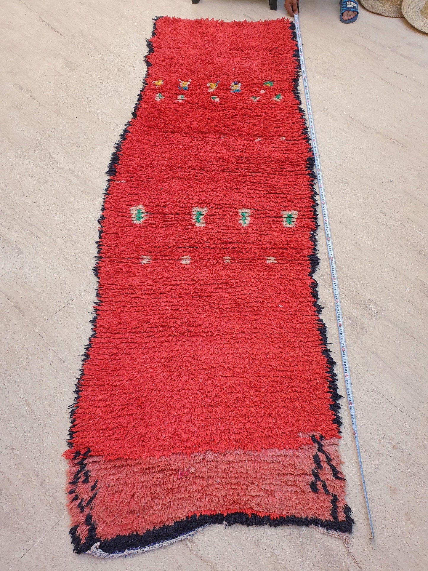 50% OFF CLOSING SALE Vintage Moroccan Rug 3x9.2 Gorgeous Unique Red Boujaad Statement Runner Rug, red living room rug Abstract rug