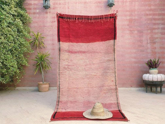 50% OFF CLOSING SALE Vintage Moroccan Rug 3.3x6.6 Stunning Antique Rug, Blush Coral Red Rug, Unique Boujaad rug | bedroom rug, Pink red rug