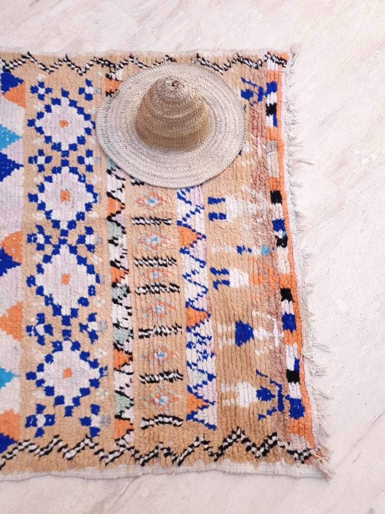 50% OFF CLOSING SALE Gorgeous Vintage Moroccan Rug 4.1x12.2 marvelous pastels beige rug Boujaad rug large berber rug