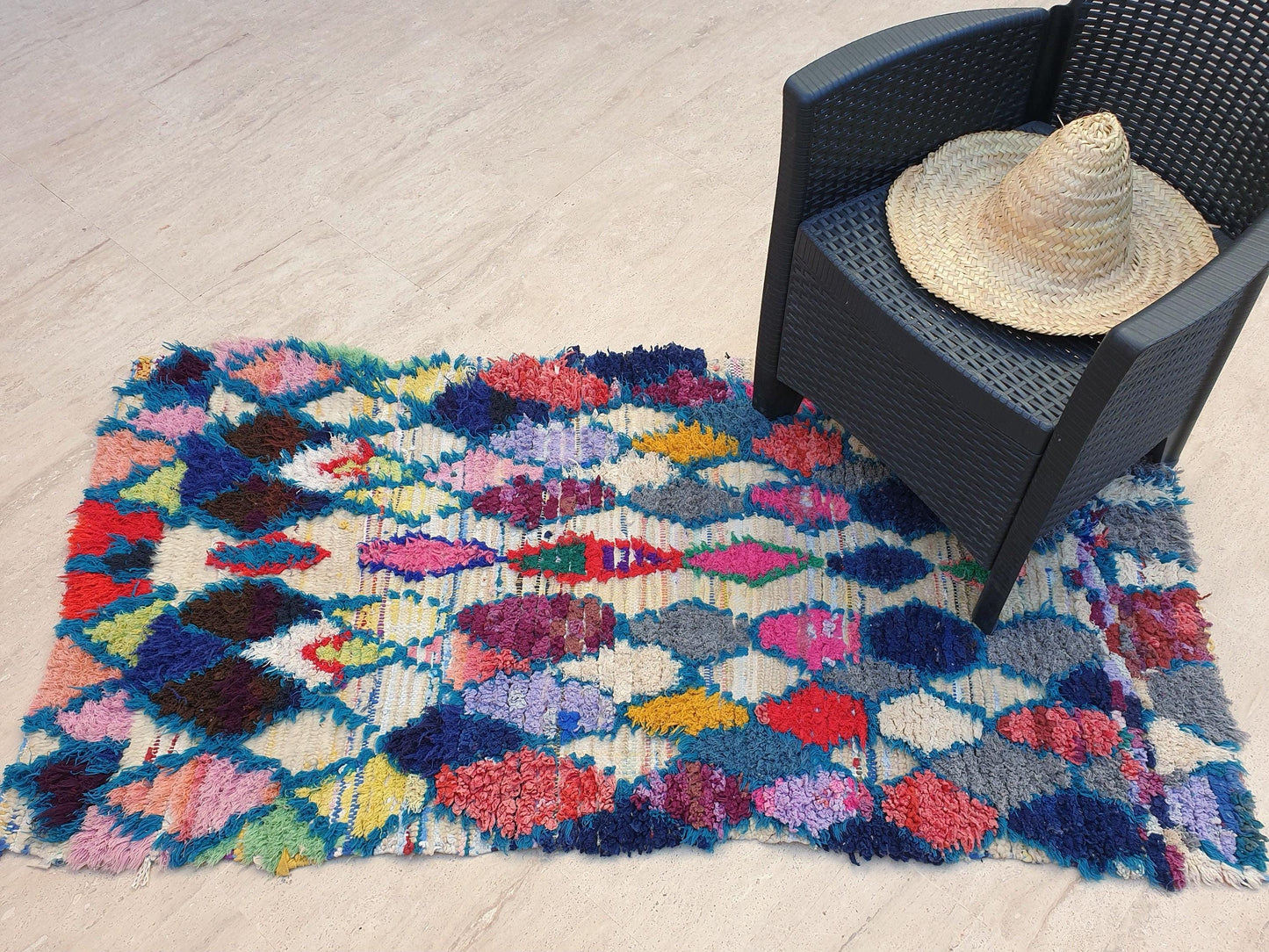 50% OFF CLOSING SALE Vintage Moroccan Rug 3x5.7 Gorgeous Vintage Boujaad Rug | Wool Berber Azilal Rug | Rare Tribal rug | accent rug